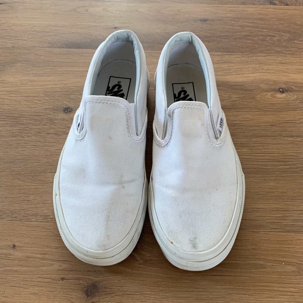 White Slip-On Vans